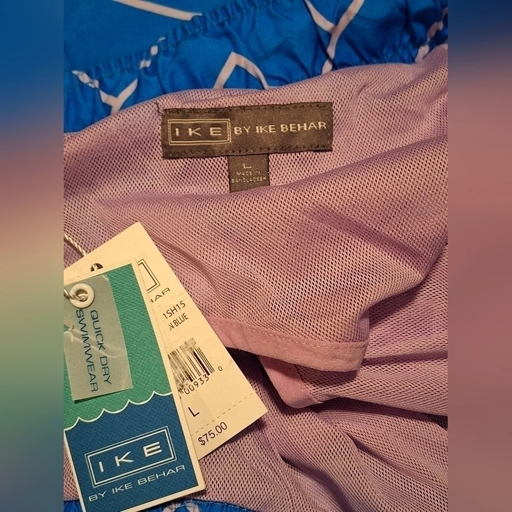 IKE By Ike Behar Cyan Men's Swim Trunk Shorts Sz. L NWT